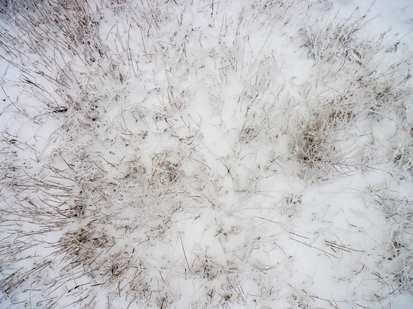 Drony Obrázek Letecký Pohled Venkovské Oblasti Poli Lesy Zasněžené Zimy — Stock fotografie