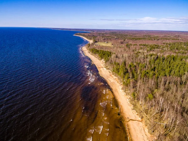 Drone Image Aerial View Rural Area Rocky Beach Baltic Sea — Stock Photo, Image