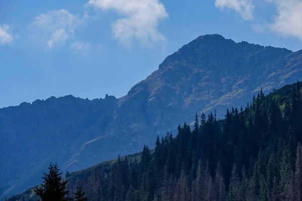 Batı Karpat Dağ Başında Sonbahar Sis Veya Bulutlar Mavi Dökme — Stok fotoğraf