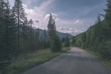 güzel Batı Karpat Tatra dağ manzarası yeşil alanları ve ormanları ön planda. Yaz aylarında yürüyüş parkurları Slovakça