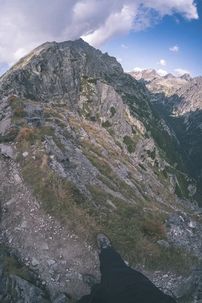 Sentieri Rocciosi Turisti Nelle Montagne Occidentali Carpazi Tatra Slovacchia Chiara — Foto Stock