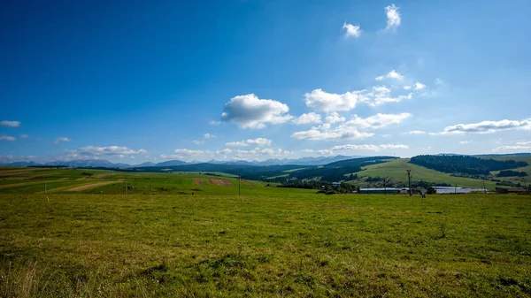 Nublado Brumoso Eslovaco Occidental Cárpatos Tatra Horizonte Montaña Cubierto Bosques —  Fotos de Stock