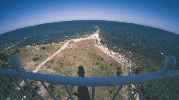 Halszem Objektív Képe Szigetén Shore Világítótorony Észtországban Nézetben — Stock Fotó