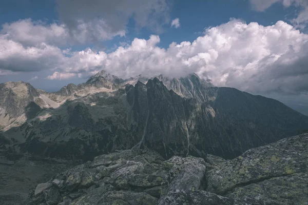 Rocky Hiking Trails Tourists Western Carpathian Tatra Mountains Slovakia Clear — Stock Photo, Image