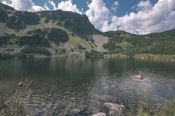 Nádherné Horské Panorama Výhledem Jezero Pozdním Létě Slovenských Karpat Tatra — Stock fotografie