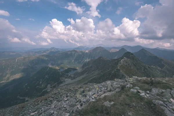 Bergspanorama Från Toppen Banikov Topp Slovakiska Tatra Mountains Med Steniga — Stockfoto