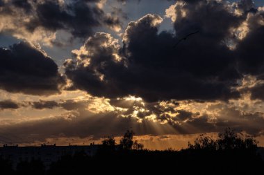 fırtına bulutları kırsal ve alanlar üzerinde şekillendirme