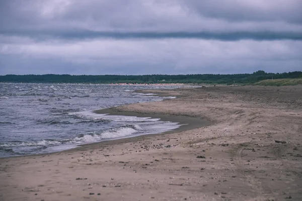 Dirty Sandy Sea Beach Evening — Stock Photo, Image