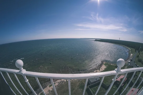 Halszem Objektív Képe Szigetén Shore Világítótorony Észtországban Nézetben — Stock Fotó