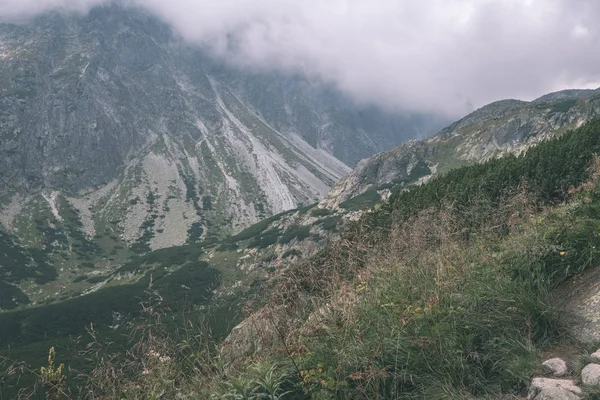 Montagnes Carpates Occidentales Par Temps Nuageux Sentiers Randonnée Tatra — Photo