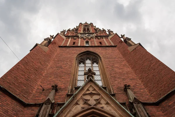 Starý Kámen Červených Cihel Kostela Detaily Prvky Architektury — Stock fotografie