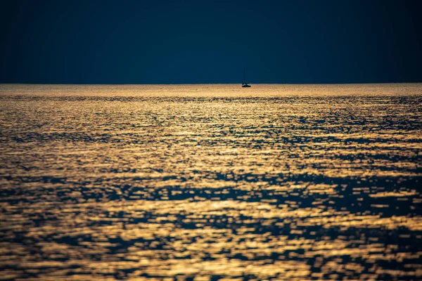 Calm Blue Sunset Clear Water Baltic Sea Minimalistic Image Straight — Stock Photo, Image