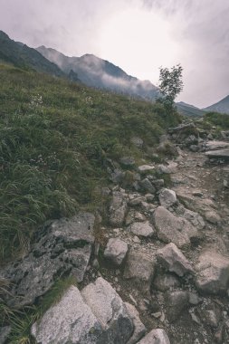 yürüyüş parkurları Slovakya Tatra Dağları yakınındaki dağ gölü Rohache