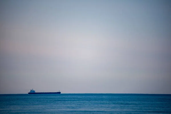 Calm Blue Sunset Clear Water Baltic Sea Minimalistic Image Straight — Stock Photo, Image