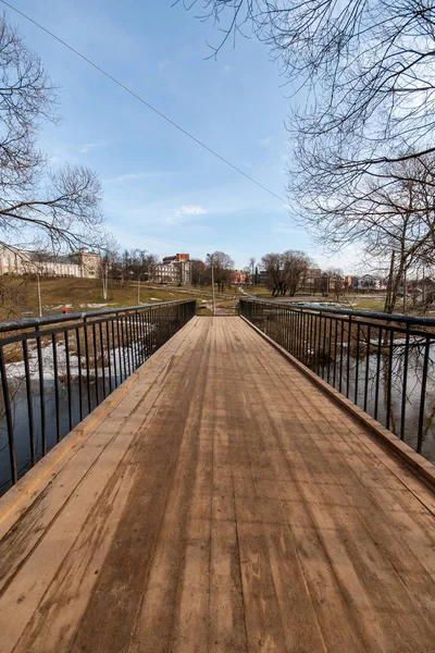 Einfache Landschaft Waldstraße Perspektive Mit Laub Und Bäumen Herum — Stockfoto