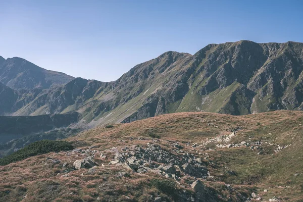 western carpathian mountains on clear day, Tatra hiking trails