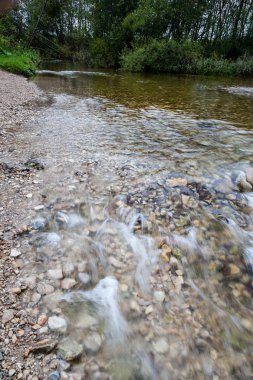 Slovakya dağ nehirde yeşil yaz saati