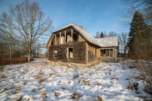 Gammal Trä Landsbygden Hus Arkitektur Detaljer Och Delar Konstruktionen — Stockfoto