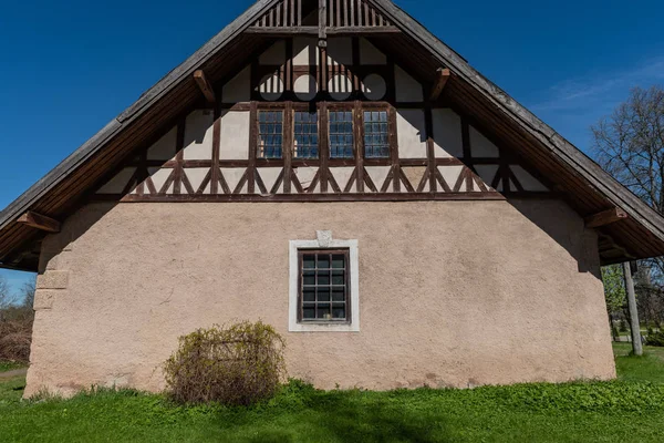 Antigua Casa Campo Madera Detalles Arquitectura Elementos Construcción — Foto de Stock