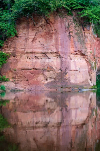 Texture Sandstone Cliff Shore River Amata Latvia — Stock Photo, Image