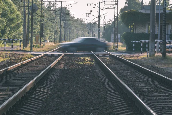 Demiryolu Parça Araba Kapısı Arka Planda — Stok fotoğraf