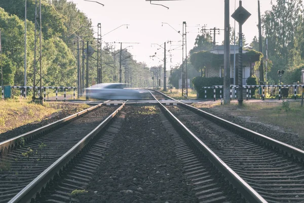 Demiryolu Parça Araba Kapısı Arka Planda — Stok fotoğraf