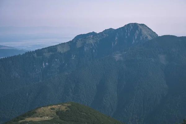 Blick Auf Schöne Felsige Tatra Berge Sommer Unter Blauem Himmel — Stockfoto