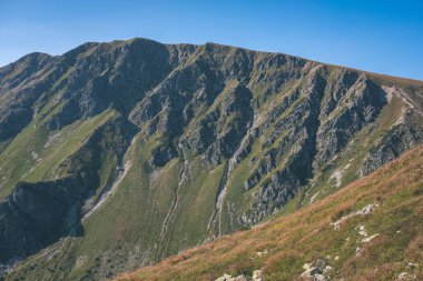 görünümü güzel kayalık Tatra Dağları yaz altında mavi gökyüzü, Slovakya