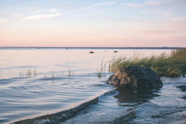 Пустой Красивый Морской Пляж Закате — стоковое фото