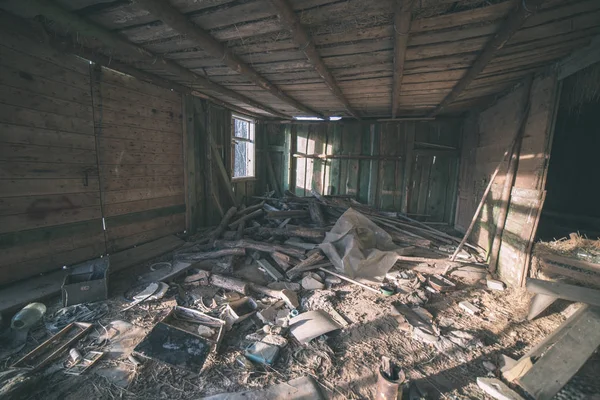 Wnętrze Opuszczony Stary Dom Wsi — Zdjęcie stockowe