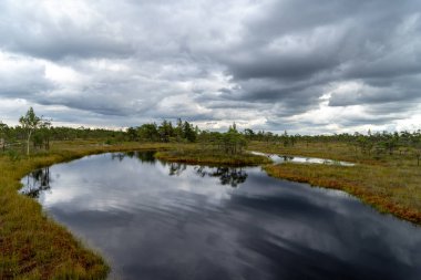 pasta ve yaz doğaya fırtınalı kara bulutlar