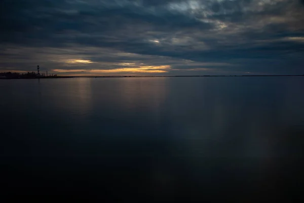 Beautiful Dramatic High Contrast Clouds Sunset Sea — Stock Photo, Image