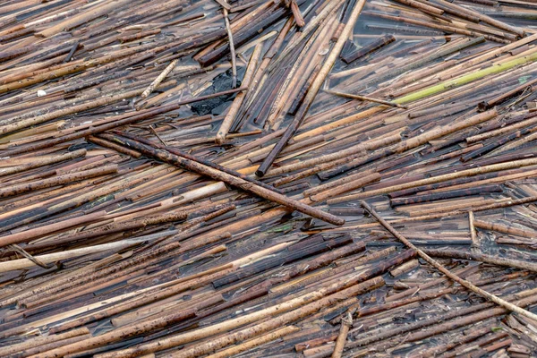 Background Wet Brown Bamboo Sticks — Stock Photo, Image