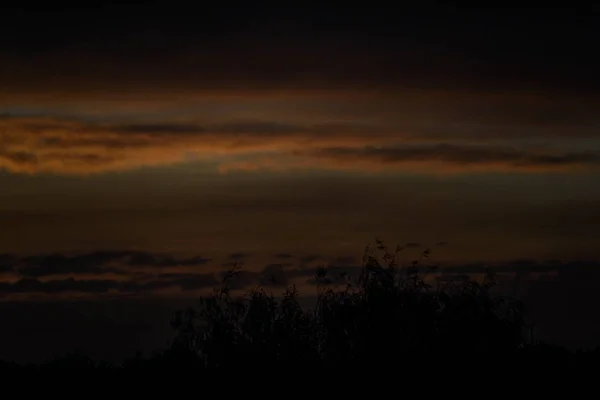 Dramáticas Nuvens Alto Contraste Pôr Sol — Fotografia de Stock