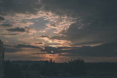 arka plan olarak güzel günbatımı manzaralı görünüm