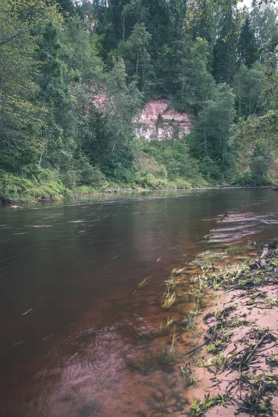 Amata Rivier Letland Met Groene Bossen Rond Zomer — Stockfoto