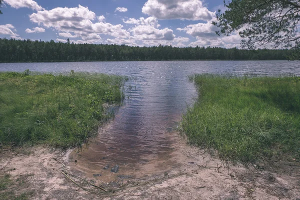 Vacker Utsikt Över Sjön Och Gröna Träd Runt — Stockfoto