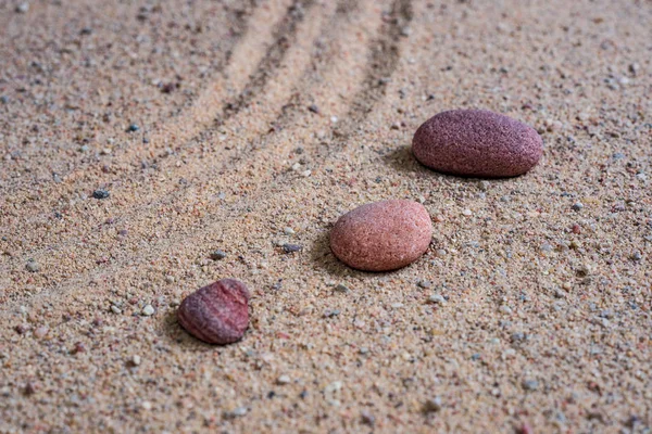 Zblízka Pohled Relaxační Kameny Písek — Stock fotografie