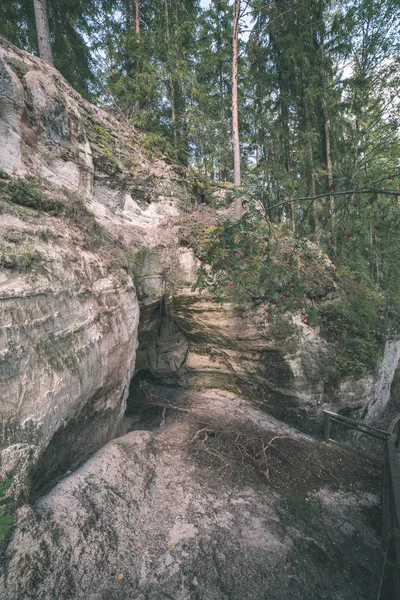 Vue Rapprochée Des Falaises Grès Lettonie — Photo