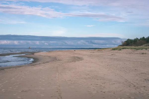 Vue Panoramique Sur Plage Sable Ciel Bleu — Photo