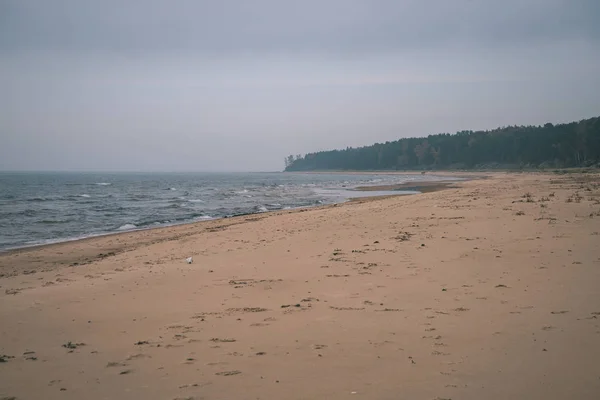 Festői Kilátással Homokos Strandtól Kék — Stock Fotó