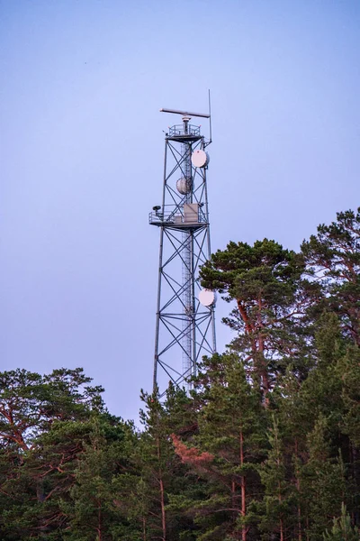 Haste Elétrica Contra Backgorund Céu Azul — Fotografia de Stock