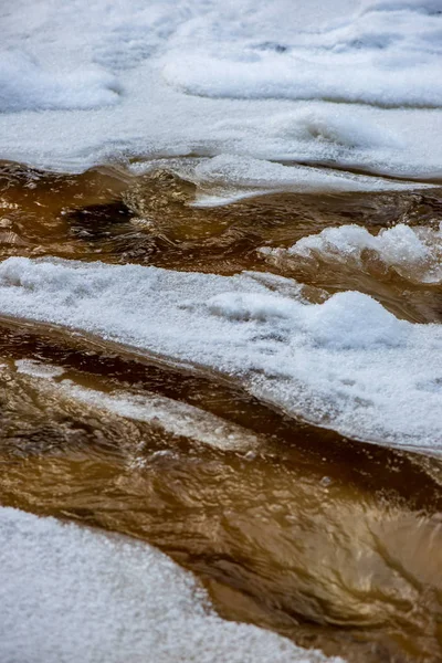 Malerischer Blick Auf Wald Amata Fluss Winter Lettland — Stockfoto