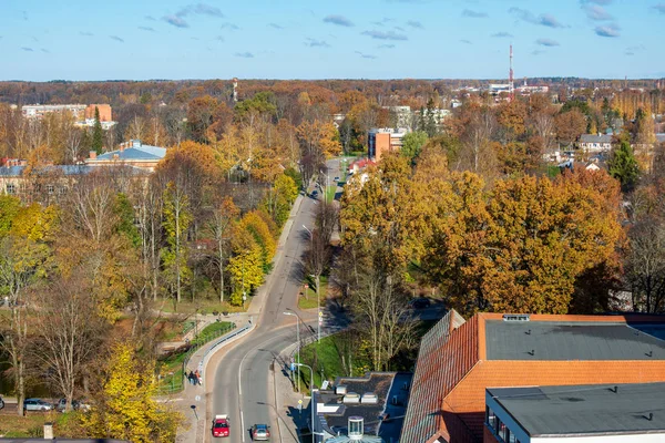 Aerial View Beautiful City Valmiera Latvia — Stock Photo, Image