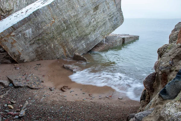 Rovine Del Vecchio Forte Guerra Liepaja Lettonia Nella Nevosa Giornata — Foto Stock