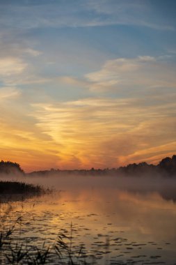 güzel renkli günbatımı manzaralı görünüm