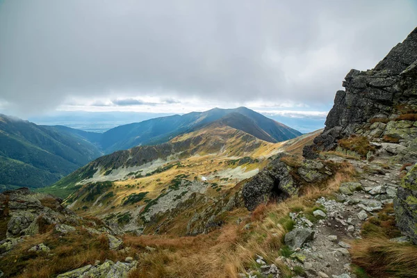 Sentieri Escursionistici Montagna Rocciosi Tatra Slovacchia — Foto Stock