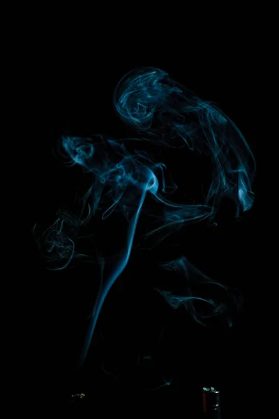 Close View Smoke Black Background — Stock Photo, Image