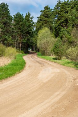boş kırsal yol bahar mevsiminde