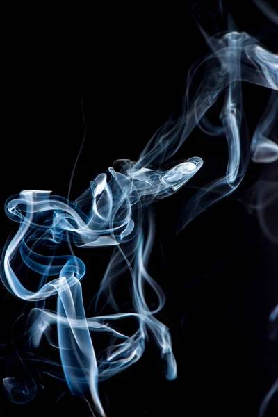 Vista Ravvicinata Del Fumo Bianco Sfondo Nero — Foto Stock